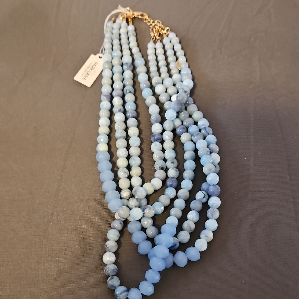 Chic Blue Beaded Necklace
